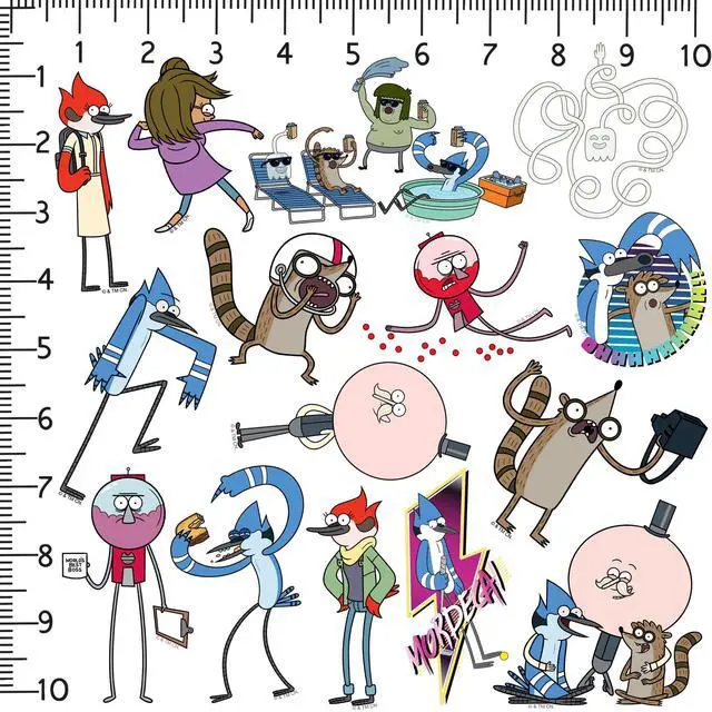 Alt view image 2 of 6 - Regular Show 200 Vinyl Stickers Waterproof Die-Cut Decals Laptop Scrapbook