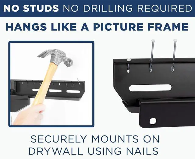 Alt view image 2 of 6 - No Stud TV Wall Mount, Drywall Studless Tilting TV Hanger, for Most 40-80 Inch TVs up to 110 lbs, No Drill tv Mount, No Damage, Easy Install, Low Profile, Up to VESA 600x400