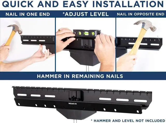 Alt view image 3 of 6 - No Stud TV Wall Mount, Drywall Studless Tilting TV Hanger, for Most 40-80 Inch TVs up to 110 lbs, No Drill tv Mount, No Damage, Easy Install, Low Profile, Up to VESA 600x400