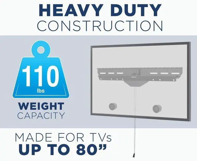Alt view image 6 of 6 - No Stud TV Wall Mount, Drywall Studless Tilting TV Hanger, for Most 40-80 Inch TVs up to 110 lbs, No Drill tv Mount, No Damage, Easy Install, Low Profile, Up to VESA 600x400