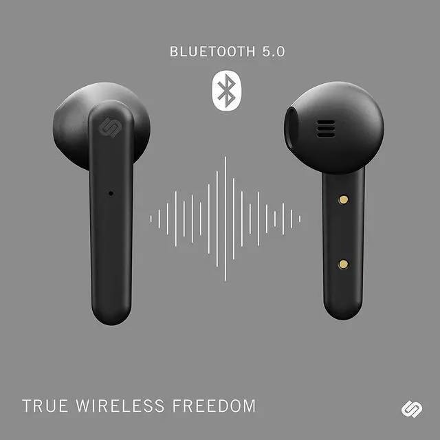 Alt view image 2 of 6 - Stockholm True Wireless Earbuds 14H Playtime Bluetooth 5.0 with Charging Case, Touch Controls & Dual Mic Earphones Compatible with Android and iOS - Black