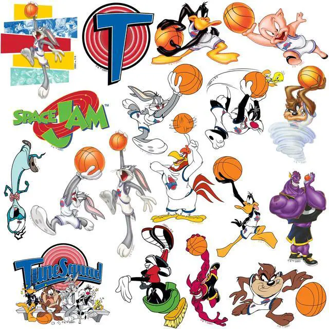Alt view image 3 of 6 - Space Jam 200ct Vinyl L Deluxe Stickers Variety, Skateboard, Indoor/Outdoor