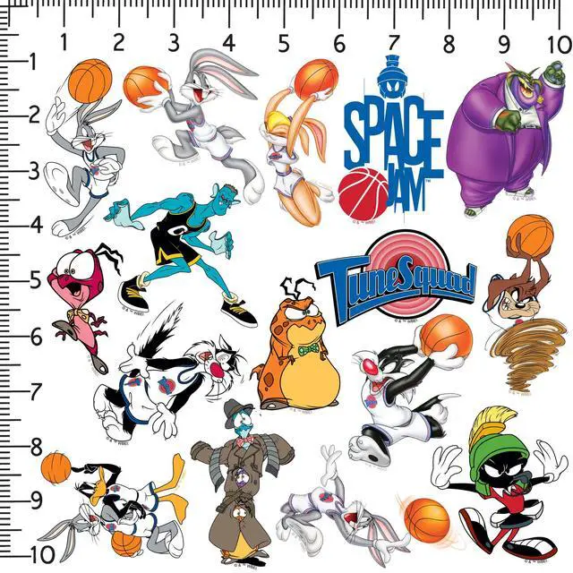 Alt view image 2 of 6 - Space Jam 200ct Vinyl L Deluxe Stickers Variety, Skateboard, Indoor/Outdoor