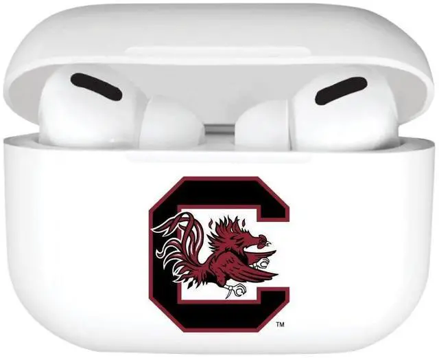 Main image of Officially Licensed University of South Carolina Airpods Case, Compatible with Apple AirPods 3rd Gen (TPU), Wireless Charging, Earbuds Case, Classic, White