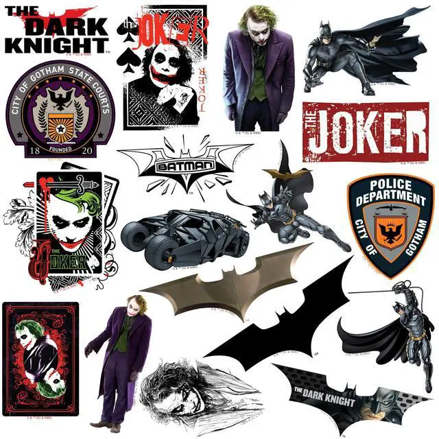 Alt view image 3 of 6 - Batman The Dark Knight 150 Vinyl Stickers Waterproof Die-Cut Decals Laptop