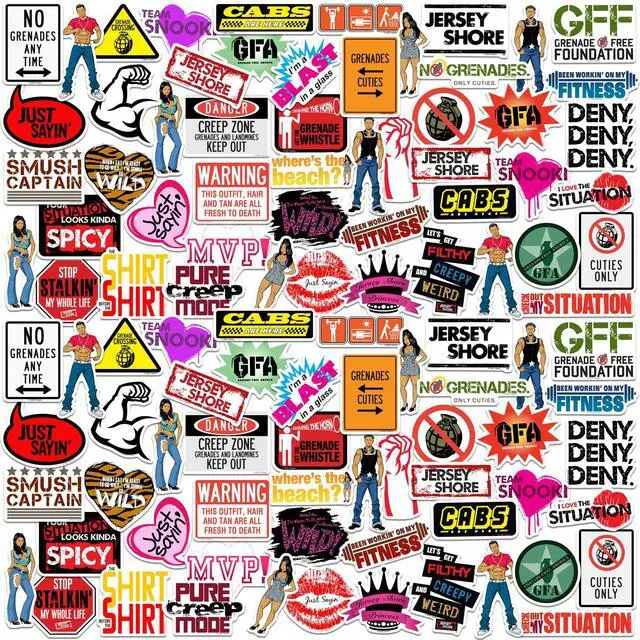 Main image of Jersey Shore 100 Vinyl Stickers Waterproof Die-Cut Decals Laptop Scrapbook