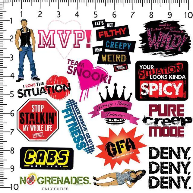 Alt view image 2 of 6 - Jersey Shore 100 Vinyl Stickers Waterproof Die-Cut Decals Laptop Scrapbook
