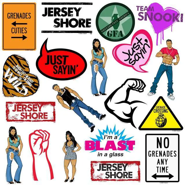 Alt view image 3 of 6 - Jersey Shore 100 Vinyl Stickers Waterproof Die-Cut Decals Laptop Scrapbook