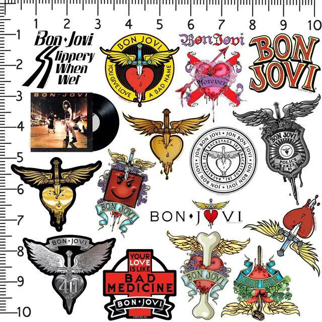 Alt view image 2 of 6 - Bon Jovi Album Art Band Logo 150 Vinyl Stickers Waterproof Die-Cut Decals