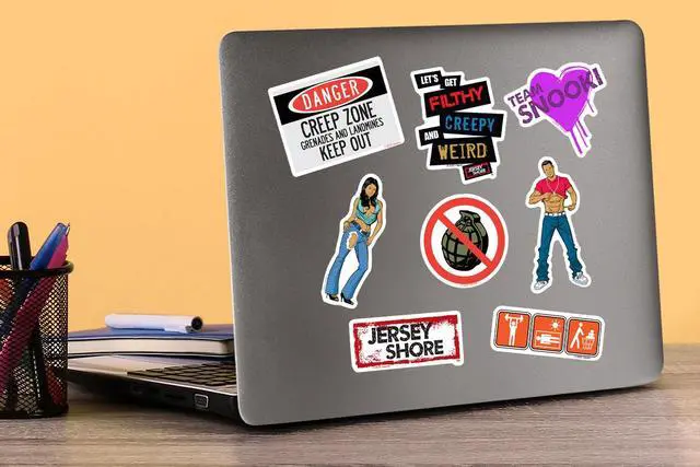 Alt view image 5 of 6 - Jersey Shore 100 Vinyl Stickers Waterproof Die-Cut Decals Laptop Scrapbook