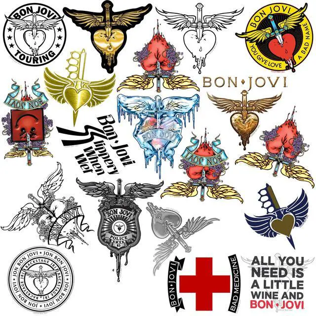 Alt view image 3 of 6 - Bon Jovi Album Art Band Logo 150 Vinyl Stickers Waterproof Die-Cut Decals