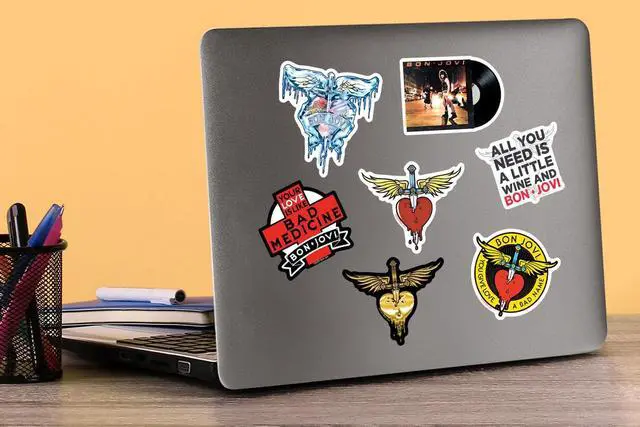 Alt view image 5 of 6 - Bon Jovi Album Art Band Logo 150 Vinyl Stickers Waterproof Die-Cut Decals
