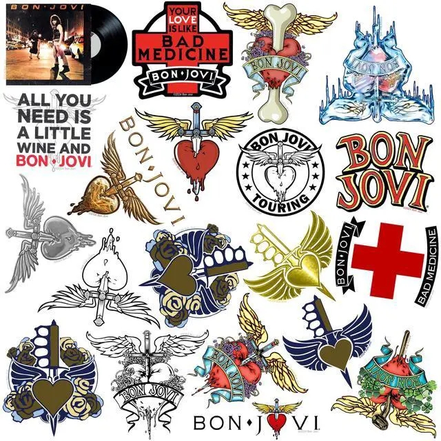 Alt view image 4 of 6 - Bon Jovi Album Art Band Logo 150 Vinyl Stickers Waterproof Die-Cut Decals