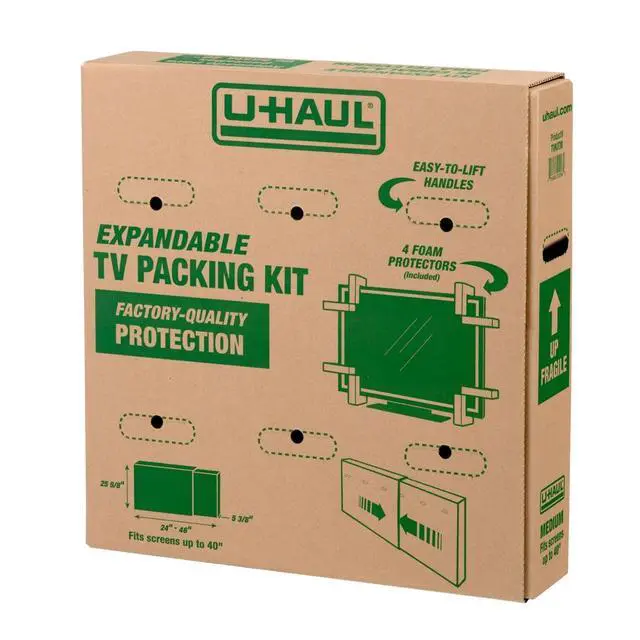 Alt view image 2 of 6 - Heavy-Duty Expandable TV Moving Box - Medium (Under 40")