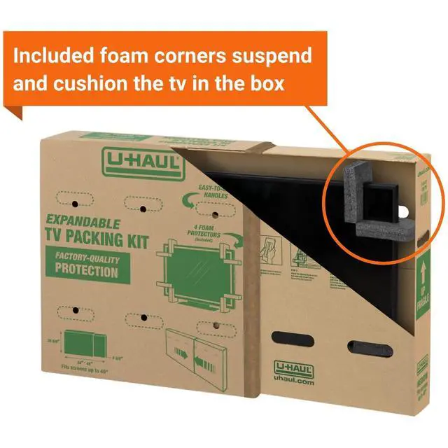Alt view image 4 of 6 - Heavy-Duty Expandable TV Moving Box - Medium (Under 40")