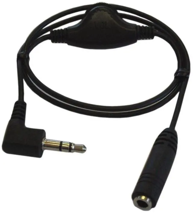 Main image of MyCableMart 10inch 3.5mm in-Line Volume Control Adapter for Headphone, Black