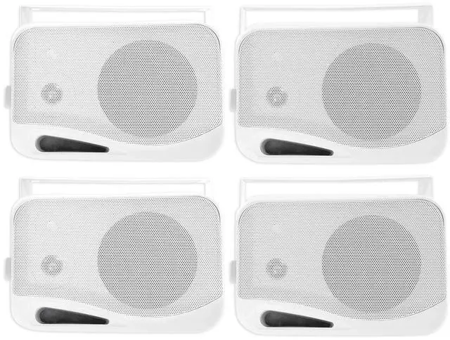 Main image of HP4S-8 White 4" Outdoor/Indoor Home Theater Speakers, 4-Pack | 8-Ohm, 360W Peak/120W RMS, IPX44 Rated, 8 Ohm, 80Hz-20kHz Response, 90dB Sensitivity, ABS Cabinet