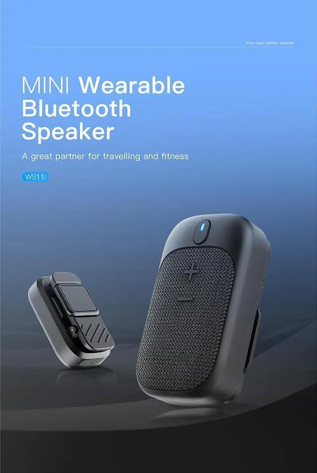 Alt view image 3 of 7 - Portable Bluetooth Speaker Clip-On Compatible with Apple iPhone 11, 11 Pro, 11 Pro Max IPX5 Stereo & Mic Setup/Magnet Mount/ 18 Hours+ Indoor/Home/Party/Outdoor/Beach/Travel