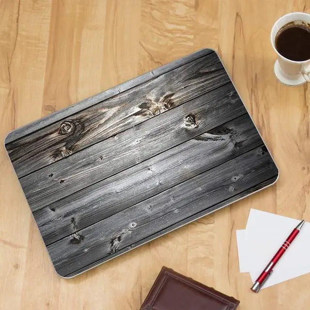 Alt view image 3 of 4 - Custom Fit Made to Order Laptop Notebook Skin Vinyl Sticker Cover Decal Fits 13.3" 14" 15.6" 16" HP Lenovo Apple Mac Dell Compaq Acer|Grey Light Wood Panels Floor
