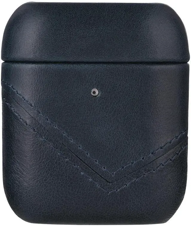 Main image of Premium Leather Case Compatible with Apple AirPods 1 & 2, Wireless Charging, Two-Piece Design (Ocean)