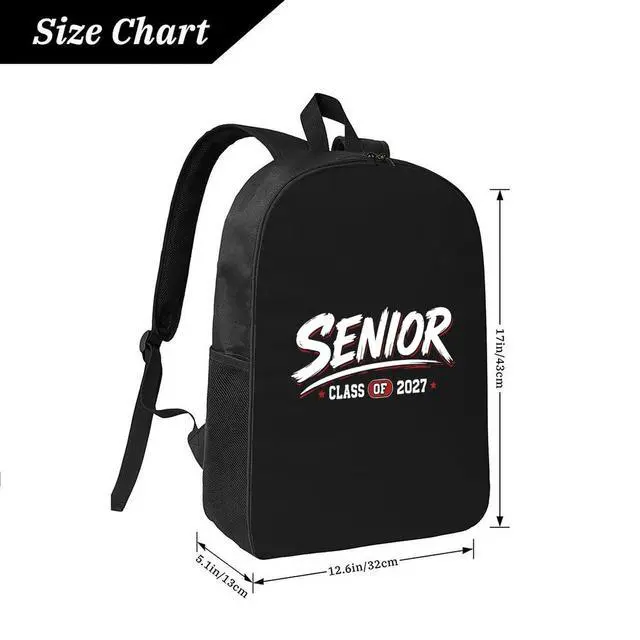 Alt view image 2 of 5 - senior 2027 backpacks Two-Way Zippers Breathable Shoulder StrapsBackpack with Side Pocket- Unisex