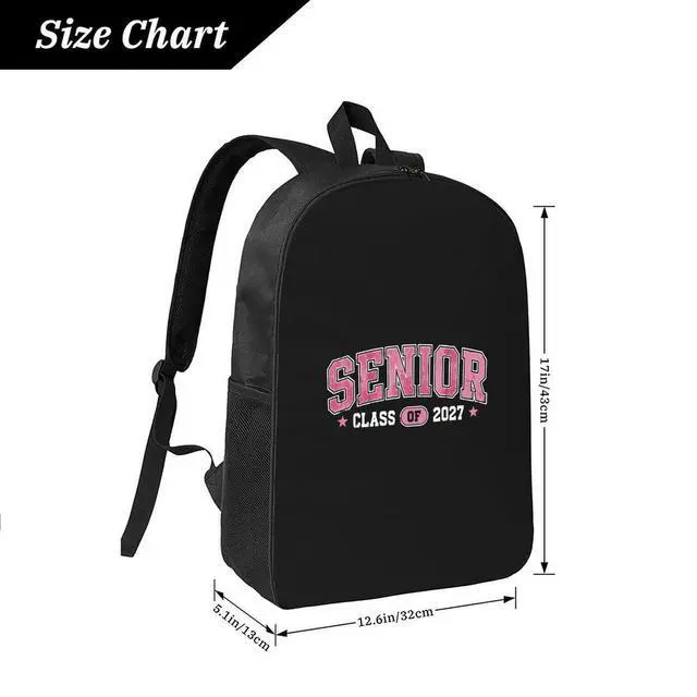 Alt view image 2 of 5 - senior 2027 backpack Two-Way Zippers Breathable Shoulder StrapsBackpack with Side Pocket- Unisex