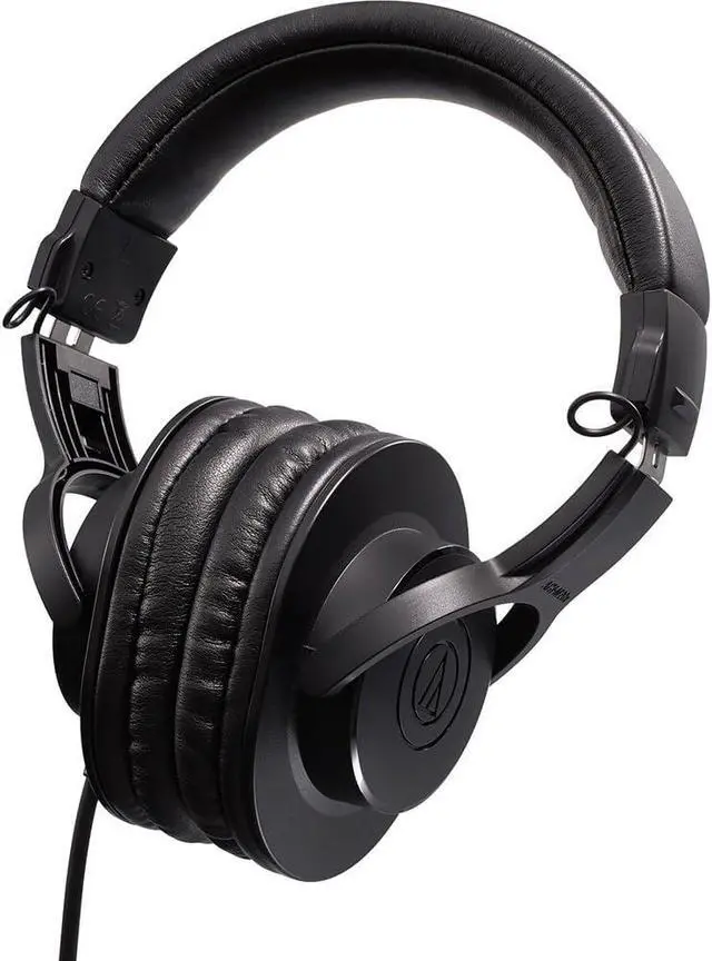 Alt view image 6 of 7 - ATH-M20x Professional Studio Monitor Headphones, Black (AUD ATHM20X) + Microfiber Cleaning Cloth + Headphone Stand + Headphone CASE + Goby Labs Headphone Cleaner 4 fl oz