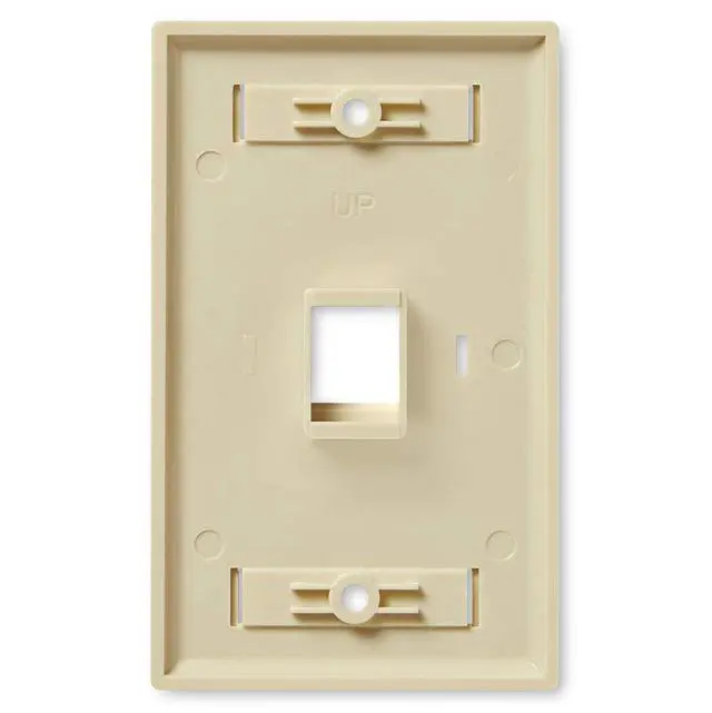 Alt view image 2 of 4 - Keystone Jack Wall Plate 1-Port, Low Profile, Single Gang, Ivory, 10-Pack