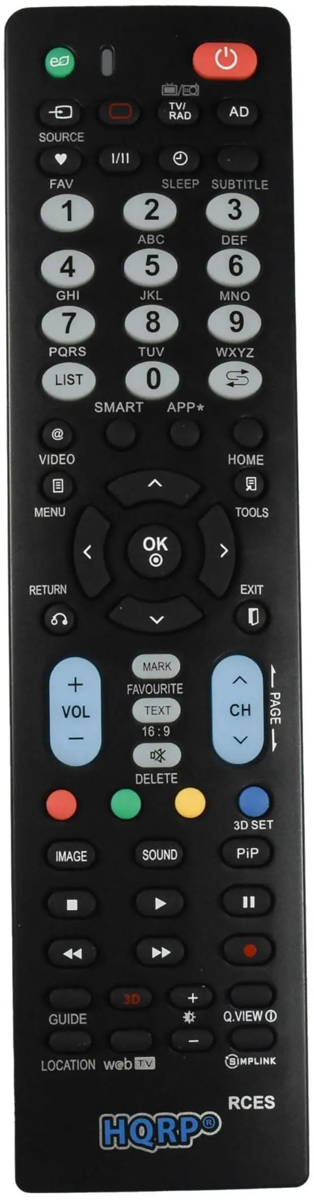 Alt view image 7 of 7 - Remote Control Compatible with LG 42LG60 42LG70 42LGX 42LH20 42LH30 42LH40 42LH50 42LH55 42LH90 42LK450 42LK520 LCD LED HD TV Smart 1080p 3D Ultra 4K