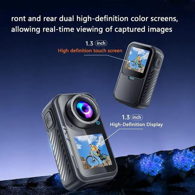 Alt view image 5 of 7 - 4K Mini Dual Screen Sports Camera,Thumb Action Camera,Wearable on Chest for POV Shooting with EIS Stabilization,WiFi App Remote Control 130°Wide for Running Cycling Swimming Hiking Adventures (32GB)