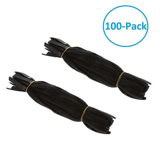 Alt view image 2 of 4 - 12 Inch (100-pack) Hook and Loop Self Gripping Fastening Cable Ties 1/2" Width - Multipurpose Microfiber Cloth Cable Organizer Self Adesive Pre-Cut Straps