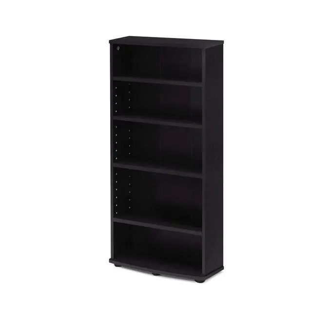 Alt view image 4 of 5 - 5-Tier Open Shelf CD Rack, DVD Storage Cabinets with Adjustable Shelves, Easy Assembly DVD Shelf, Media Shelf for CD Blueray Game Disc, for Home Office, Living Room, Espresso