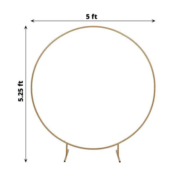 Alt view image 3 of 7 - Efavormart 5ft Gold Metal Balloon Circle, Flower Frame Backdrop Stand, Round Wedding Arch Arbor
