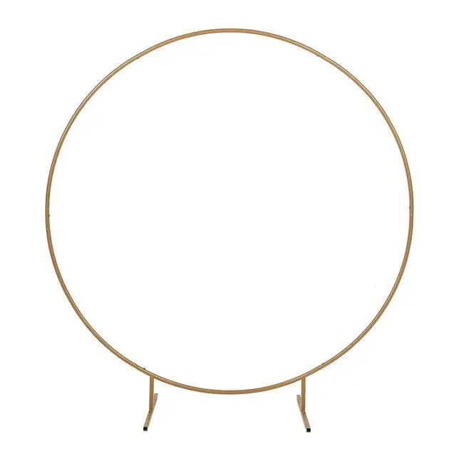 Alt view image 6 of 7 - Efavormart 5ft Gold Metal Balloon Circle, Flower Frame Backdrop Stand, Round Wedding Arch Arbor