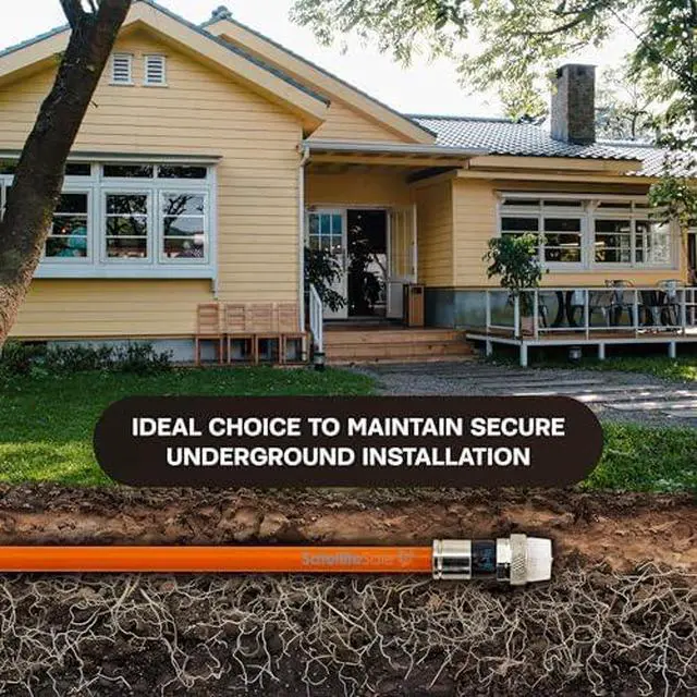 Alt view image 4 of 6 - Outdoor RG6 Coaxial 1800 Mhz Underground Burial Flooded Cable Universal Wire Polyethylene Orange Cord 100 Feet