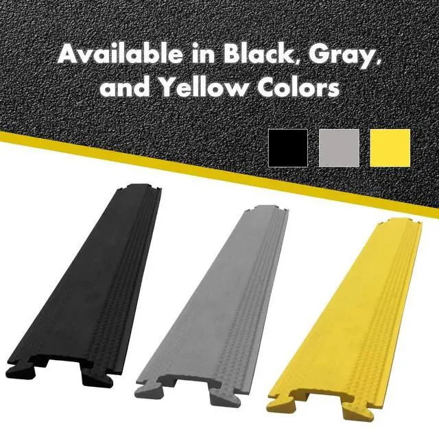 Alt view image 2 of 7 - Drop Over Floor Cord Cover 45 Degree Left Turn 1 Channel Cable or Wire Protector Rubber Ramp Turn for Indoor and Outdoor Use Black