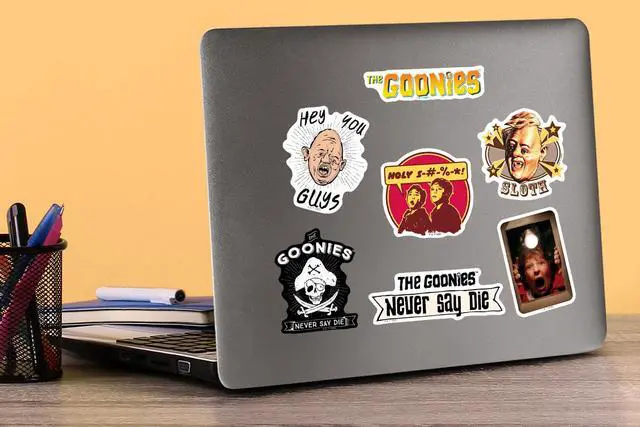 Alt view image 5 of 6 - The Goonies 150 Vinyl Stickers Waterproof Die-Cut Decals Laptop Scrapbook
