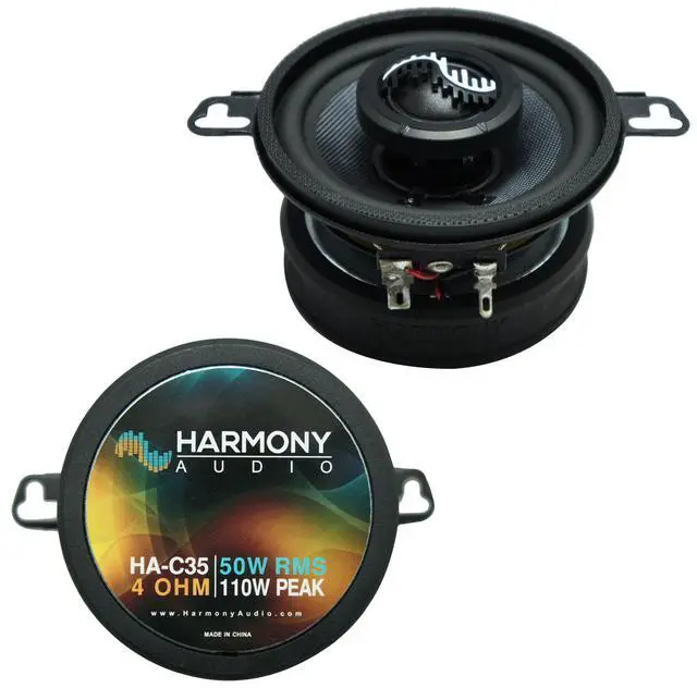 Alt view image 2 of 4 - 3-1/2 Inch Car Speakers - Carbon 3.5" 110W Replacement Pair | clear sound upgrade for small dash openings, easy drop in fit for trucks and classic vehicles, crisp highs and clean mids