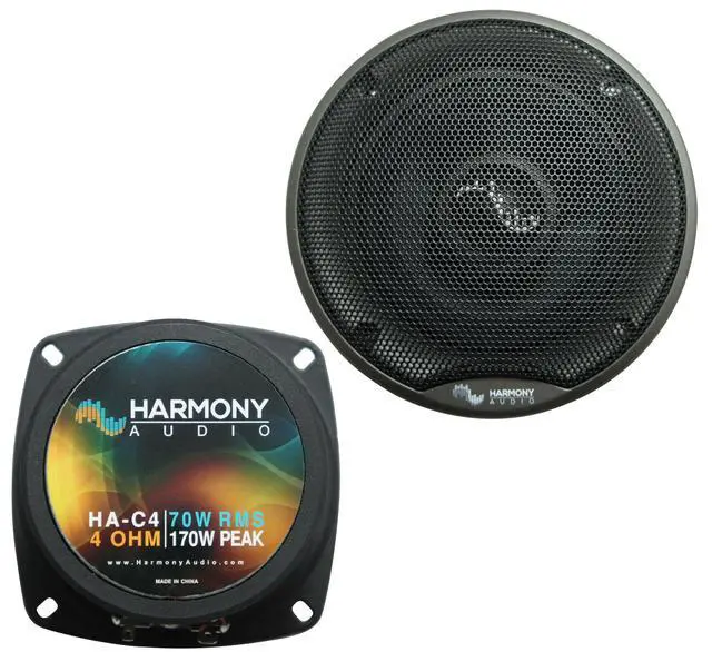 Alt view image 3 of 6 - 4" Coaxial Car Speakers - 4 Inch Carbon 170W Pair | crisp full range sound for dash or door openings, easy drop in replacement upgrade for factory drivers, great truck fit