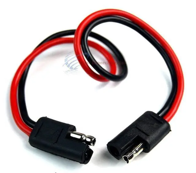 Alt view image 2 of 3 - 10 Pack 14 Gauge 12" inch Long Quick Disconnect 2 Pin Polarized Molded Power Connectors