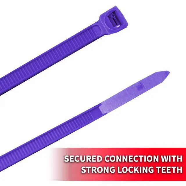 Alt view image 3 of 5 - Pro Tie Standard Duty, Self-Locking Nylon Cable Wire Ties for Indoor and Outdoor Use | 11.8-Inch, 50 lbs. Tensile Strength, Purple Nylon, 100-Pack (PN: PR11SD100)