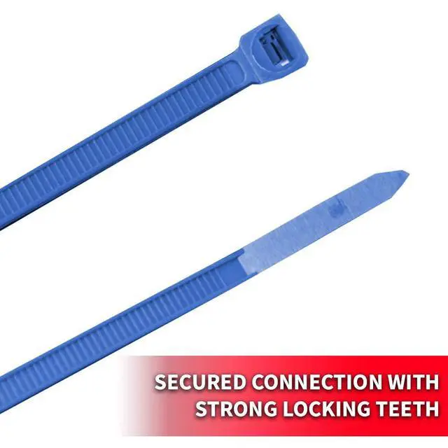 Alt view image 3 of 5 - Pro Tie Standard Duty, Self-Locking Nylon Cable Wire Ties for Indoor and Outdoor Use |11.8-Inch, 50 lbs. Tensile Strength, Blue Nylon, 100-Pack (PN: BL11SD100)