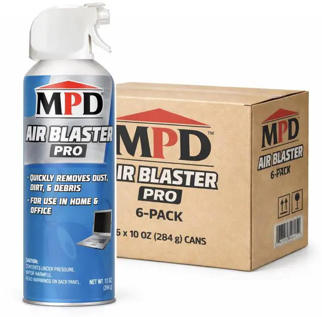 Main image of Air Blaster Pro Compressed Air Duster for Electronics & Computers High-Pressure Canned Air Cleaner for Keyboards, PCs, Cameras & Office Equipment (6-Pack)
