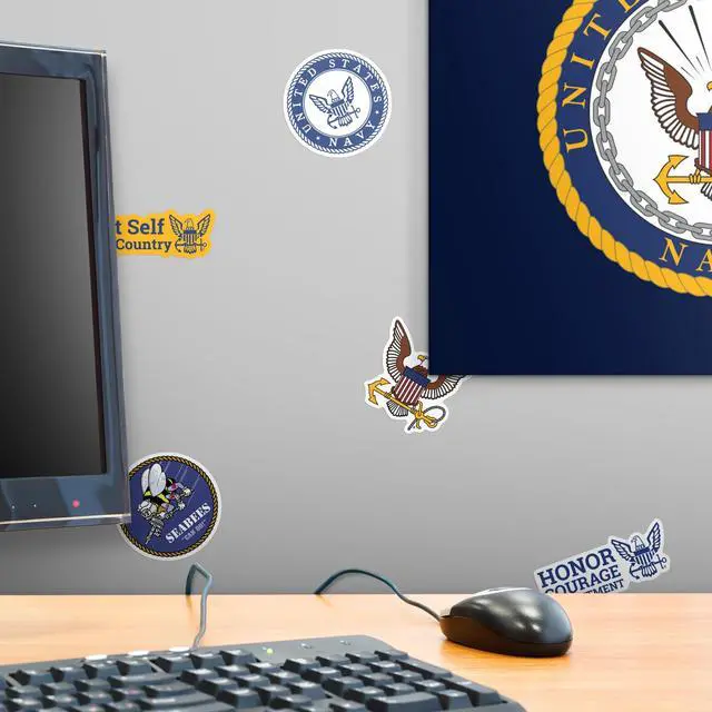 Alt view image 6 of 6 - United States Navy 200 Vinyl Stickers Waterproof Die-Cut Decals Laptop Car