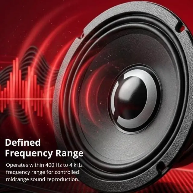 Alt view image 4 of 7 - Americano 8A250MS-4, 8 Sealed-Back Midrange Speaker 4 Ohm, 250W Car Audio Driver for Space-Limited Installs, 1.5 Copper Voice Coil, Water & UV Resistant Cone, High SPL Performance, USA Made