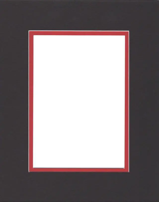 Main image of 20x24 Black & Bright Red Double Picture Mats Bevel Cut for 16x20 Pictures