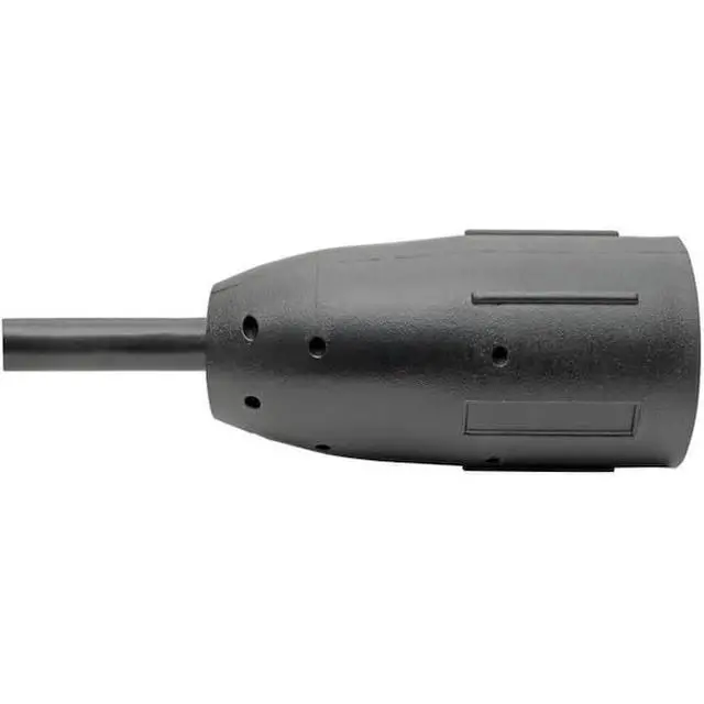 Alt view image 2 of 4 - Heavy-Duty Power Extension Server Cord 15A, 14AWG (NEMA 5-15P to NEMA L5-15R) 1-ft.(P023-001), Black