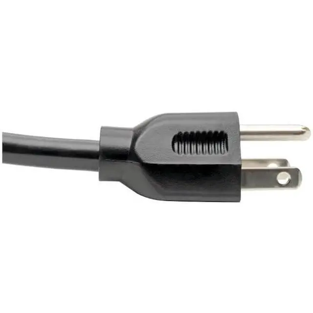 Alt view image 4 of 4 - Heavy-Duty Power Extension Server Cord 15A, 14AWG (NEMA 5-15P to NEMA L5-15R) 1-ft.(P023-001), Black