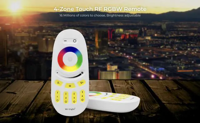 Alt view image 5 of 7 - FUT096-B 4-Zone Touch RGBW Remote 2.4GHz, Wireless RGBW LED Touch Remote Controller, 4 Independent Zones, Color & White Control