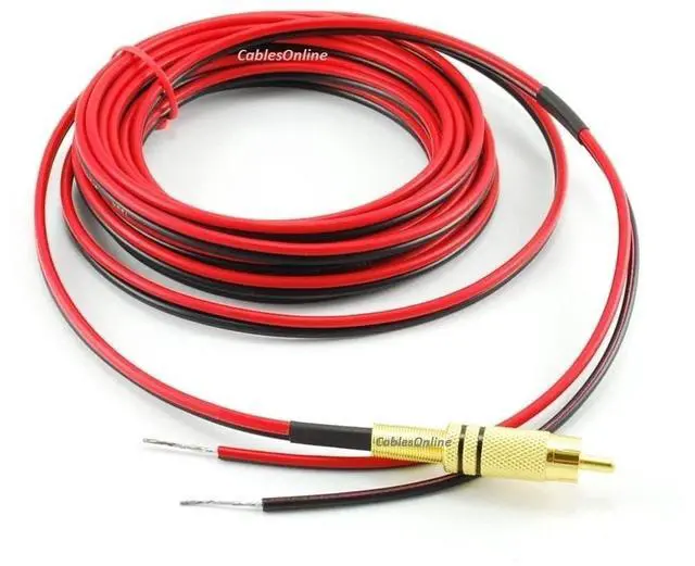 Main image of CablesOnline, 15ft 18 AWG Speaker Wire Single Cable with RCA Male Plug, AV-SK115